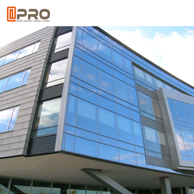 Exterior Facade Construction Aluminum Invisible Curtain Wall Design Glass Cladding Modular Wall Panel System Grey Curtains WALL · image 3