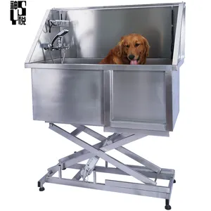 优质不锈钢医疗宠物水槽宠物狗清洁浴缸电动升降狗浴缸