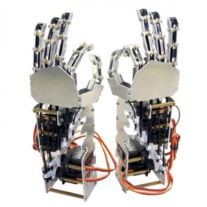 5DOF humanoide cinco dedos brazo manipulador de Metal mano izquierda + mano derecha con A0090 Servos para Robot DIY - Product Image 1