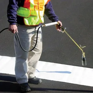 Cinta termoplástica de marcado de carretera, 18 años de fábrica, calefacción de fuego, color blanco/amarillo, premoldeada