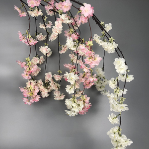 Wedding Party Decoration Romantic Silk Artificial Hanging Cherry Blossom Branch Long Paragraph Artificial Cherry Blossom Branch