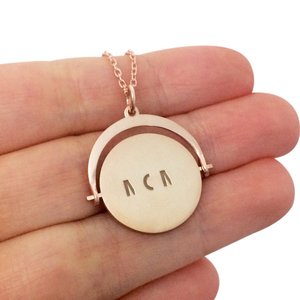 Collana Personalizzata con Nome Girevole in <span class=keywords><strong>Oro</strong></span>, Messaggio Segreto Nascosto - Product Image 6