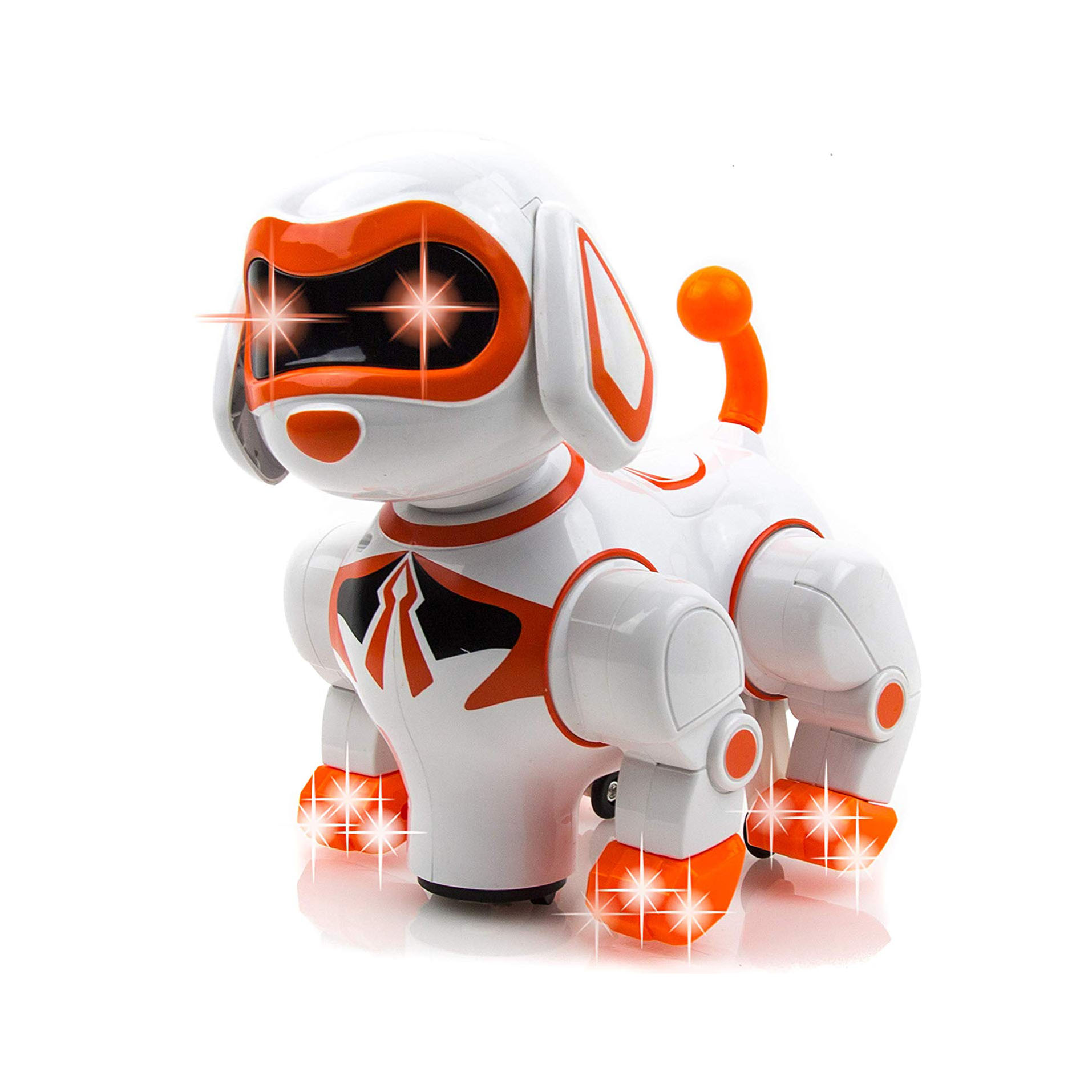 Interactive Robot Dog Kids Toy Children's Pet Robot Puppy Toy with Flashing Light & Sound - Walks Runs Barks Bump Go Robotic Dog