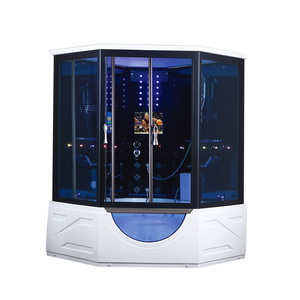 HS-SR032 Moderna Cabina <span class=keywords><strong>Doccia</strong></span> a Vapore per Hotel Nuovo Design Blu Temperato 6mm Computerizzata con Apertura Scorrevole per Bagno - Product Image 1