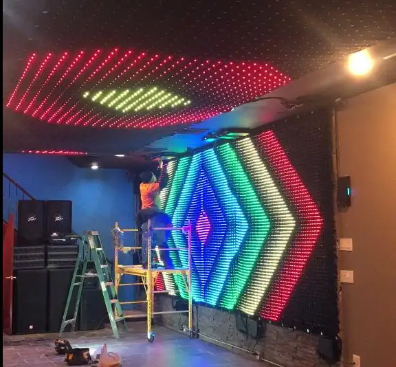 Ampoule led électrique Rgb en tissu, écran vidéo murale, pour la décoration de discothèque, boîte de nuit