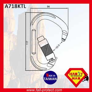 Outdoor Hook Fall Protect D Shaped Climbing Aluminum Alloy Carabiner - Product Image 4