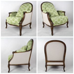 Complete in Specifications Comfortable Oversized Comfy Side <strong>Chairs</strong> Green Pattern Cloth Living Room <strong>Reading</strong> <strong>Chair</strong> - Product Image 2