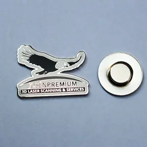 Pin Enamel Kustom Promosi dengan Magnet Di Bagian Belakang Pin Kerah Logam Lencana Pin Belakang Magnetik Lencana