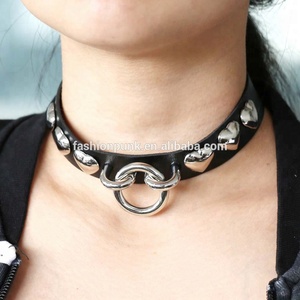 Personalità esagerata Rivetti <span class=keywords><strong>Cuore</strong></span> Anello Choker DELL'UNITÀ di elaborazione LeatherJewelry Harajuku Punk Gothic Dichiarazione Collana - Product Image 3