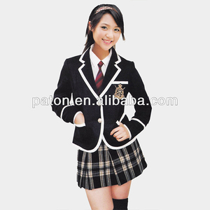 韓国の定番カスタムロゴ入り学生服ブレザーとパンツスカートセット 最高の学生服 - Product Image 3