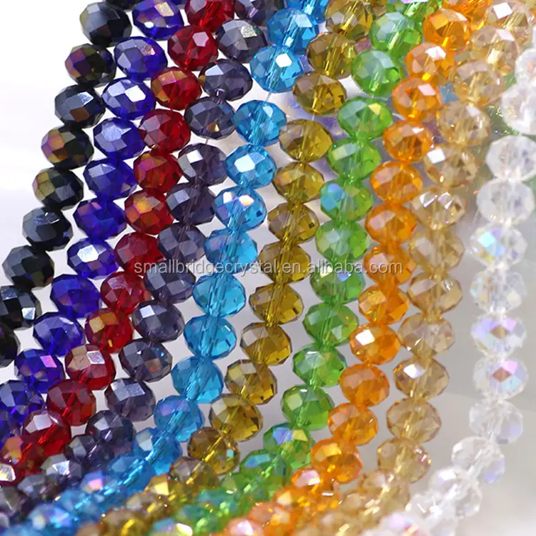 China Manufacturer 8ミリメートルMix Color Rondelle Faceted Glass Beads