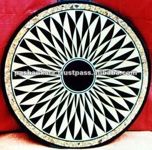 Tablero de Mesa de Mosaico de Mármol Negro - Product Image 1