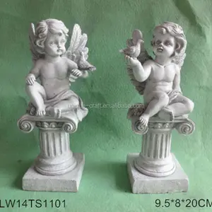 Material de resina e estatueta tipo de produto do anjo branco poliresina