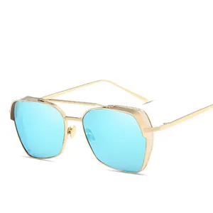 Teeny oun Cool Steampunk Metall Sonnenbrille Herren Luxus Schwarz Lunettes UV400 Schutz Sonnenbrille Für Männer Gold Dicke Rahmen Shades