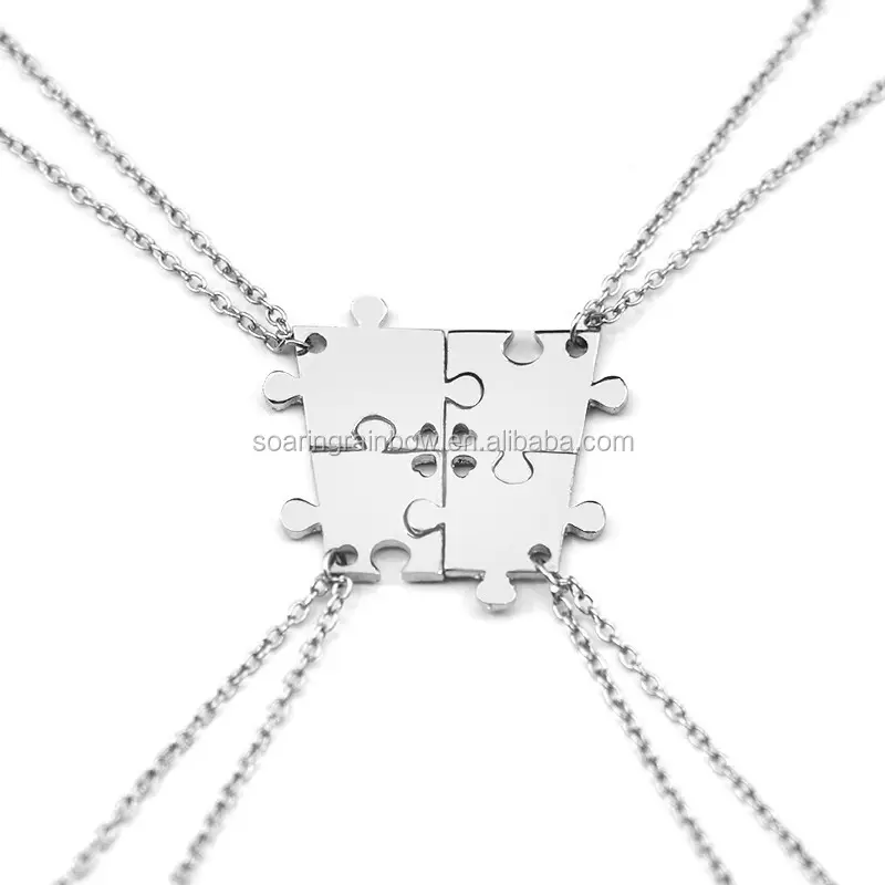 4 pièces BFF Meilleur Amis Puzzle Collier Creux Coeur Amour Bons Amis Bijoux Offre Spéciale