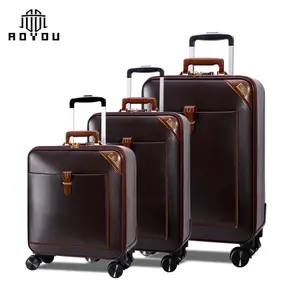 2019 hot selling PU lederen business 3 pcs reizen koffer trolley bagage