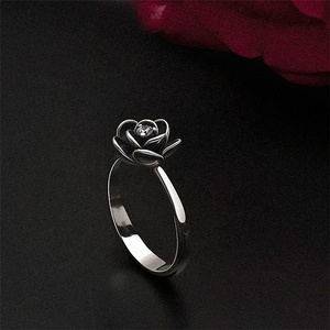 Creative Rose Flower <strong>925</strong> <strong>Silver</strong> <strong>Rings</strong> for Women Jewelry Gift CZ Zircon Wedding Engagement <strong>Ring</strong> Accessory High Quality - Product Image 4