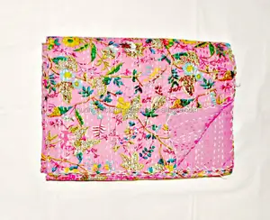 Bella Uccello Stampato Vintage Kantha Quilts