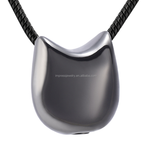316L Acero inoxidable Memorial urna collar gato forma libre engravable PET cremación urna Collar para humanos PET recuerdo - Product Image 6