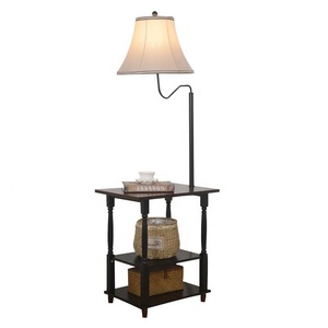 Accueil Salon <span class=keywords><strong>Étagère</strong></span> en bois <span class=keywords><strong>Lampe</strong></span> sur pied avec table d'appoint Table avec <span class=keywords><strong>lampe</strong></span> attachée Lampadaire centre de la maison - Product Image 1