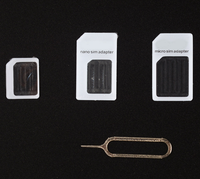 TGF002 5 en 1 Nano Micro SIM Adaptador expulsar Pin para teléfono móvil con tarjeta SIM caja de venta al por menor patentado producir