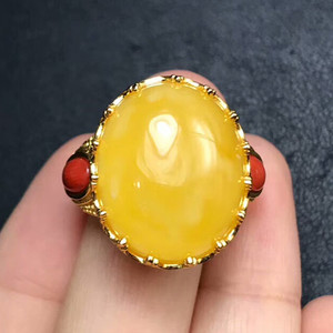 Vendita calda alla moda regolabile giallo <span class=keywords><strong>ambra</strong></span> naturale della pietra preziosa <span class=keywords><strong>anello</strong></span> di fidanzamento <span class=keywords><strong>argento</strong></span> 925 gioielli per le donne - Product Image 2