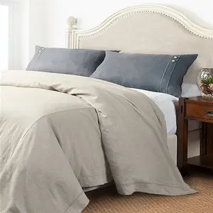 bed sheet set bedding set stone washed linen fabric for hometextile