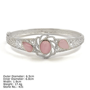 CZQ-0042 2018 thiết kế mới 925 Sterling Bạc Bangle Vòng đeo tay với cubic zircon 925 Bạc Bangle manuturer bán buôn - Product Image 5