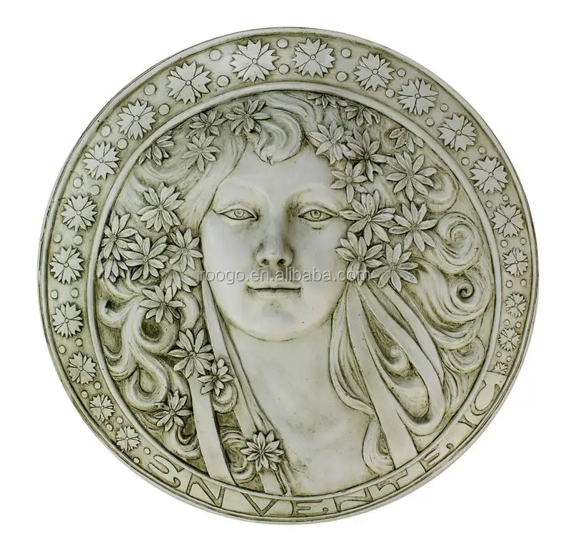 Roogo-figura decorativa de Polyresin, diosa griega, para colgar en la pared, Arte y manualidades, 2015