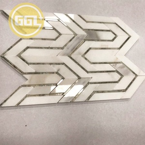 Berlinate Mosaic <strong>Tile</strong> Marble Mixed <strong>Mirror</strong> <strong>Tile</strong> - Product Image 1