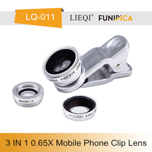 Universal kit de lentes, 0.65x gran angular ojo de pez macro teléfono celular lente de la cámara para smartphones - Product Image 3