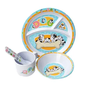 Cheap Price Custom Logo New Design Baby Eating OEM Melamine Kids Meal Set With Table Ware
