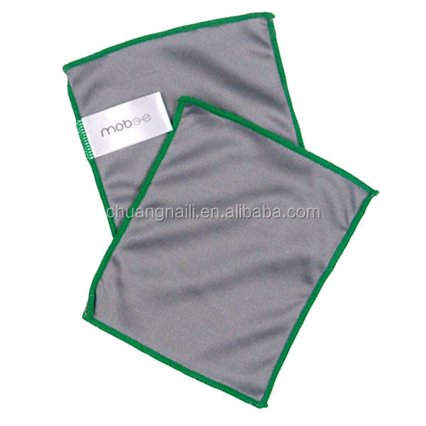 Factory Price High Quality Double Velour Microfiber Lenses Cleaning Cloth with Sewn Edge