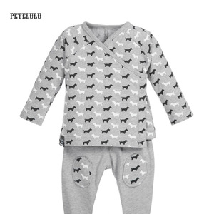 Fábrica de China algodón orgánico ropa de bebé Set 2 unids footie ropa del bebé - Product Image 2