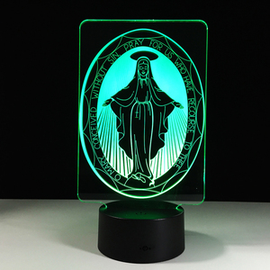 Lámpara Led para Dormir de la Virgen María, ilusión Visual 3D con degradado de 7 colores, para dormitorio de niños, decoración del hogar, regalos de <span class=keywords><strong>buena</strong></span> <span class=keywords><strong>suerte</strong></span> - Product Image 5