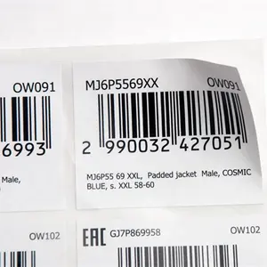 Custom Logo Afdrukken Rolblad Verpakking Barcode Clear Pvc Pet Vinyl Papier Gestanst Zelfklevend Etiket