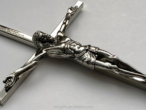 Crucifijo Cruz de metal Jesús colgante inspirador religioso INRI - Product Image 4