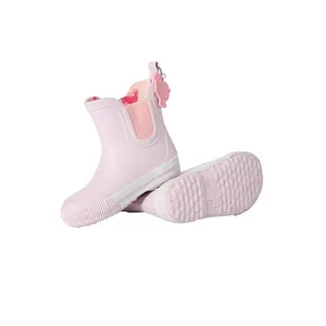 Botas de chuva para bebês, botas de bebê rosa do reino unido, em inglês, para crianças pequenas