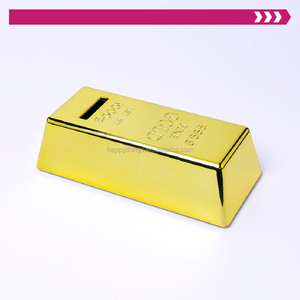 Alcancía de Plástico con Forma de Barra de Oro, Chapada en Oro, de Buena Calidad, al por Mayor, con MOQ Bajo, para Regalo o Recuerdo - Product Image 3