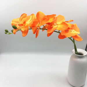 ดอกไม้ยางเทียมสีส้มเดี่ยวกล้วยไม้สิงคโปร์ทำ - Product Image 6