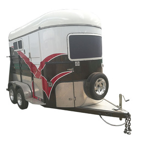 Remorque cavalier colorée, remorque de luxe 2 chevaux avec meubles colorés - Product Image 4
