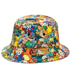 Diseño personalizado de su propio Anime sombrero de cubo 100% algodón/poliéster liso bordado estampado patrón adultos verano viajes al aire libre