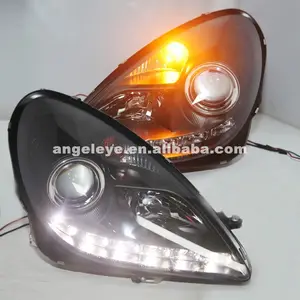 Faros LED para Benz SLK R171 SLK200 SLK350 SLK500, carcasa negra con Motor automático SN, años 2004 a 2012