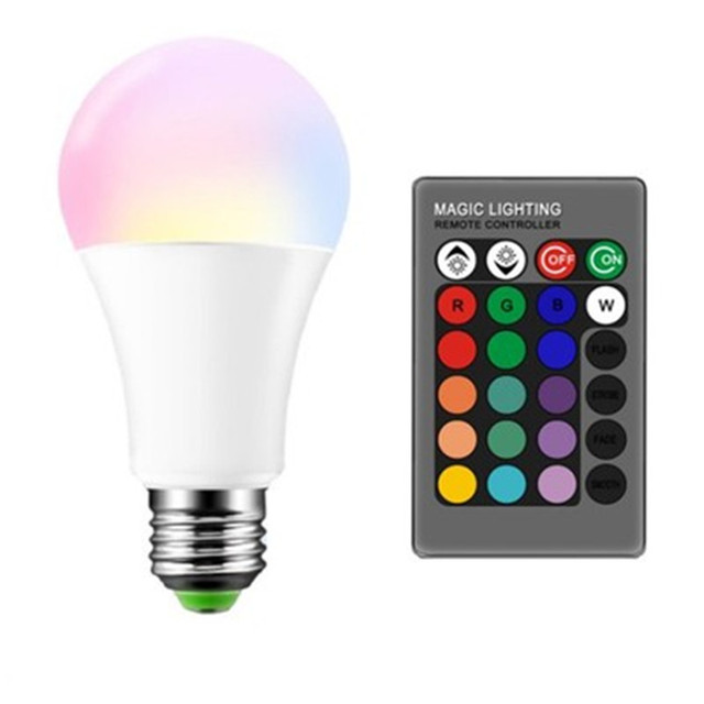 LED Color Changing Light Bulb with Memory Remote Control RGB+W 5W A60 50W Equivalent 450LM for Home Decoration,Stage,Bar,Party