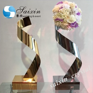 ZT-364 Beautiful S Shape Wedding Centerpiece Silver Metal Flower <strong>Vase</strong> <strong>Stand</strong> - Product Image 3