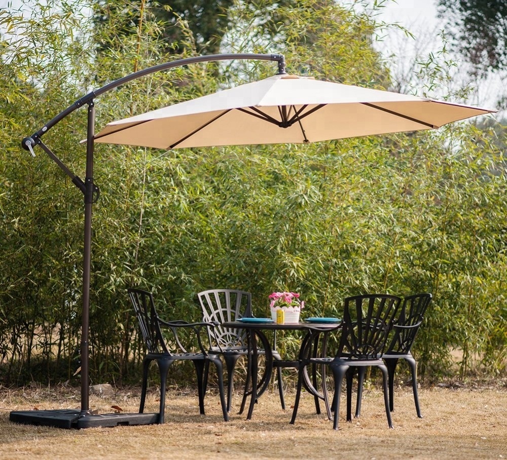 grand patio hanging umbrella 10x10 FT Square Patio Cantilever Umbrella, Deluxe Curvy Of ideal for residential and commercial locations 10FT Offset Cantilever Patio Hanging