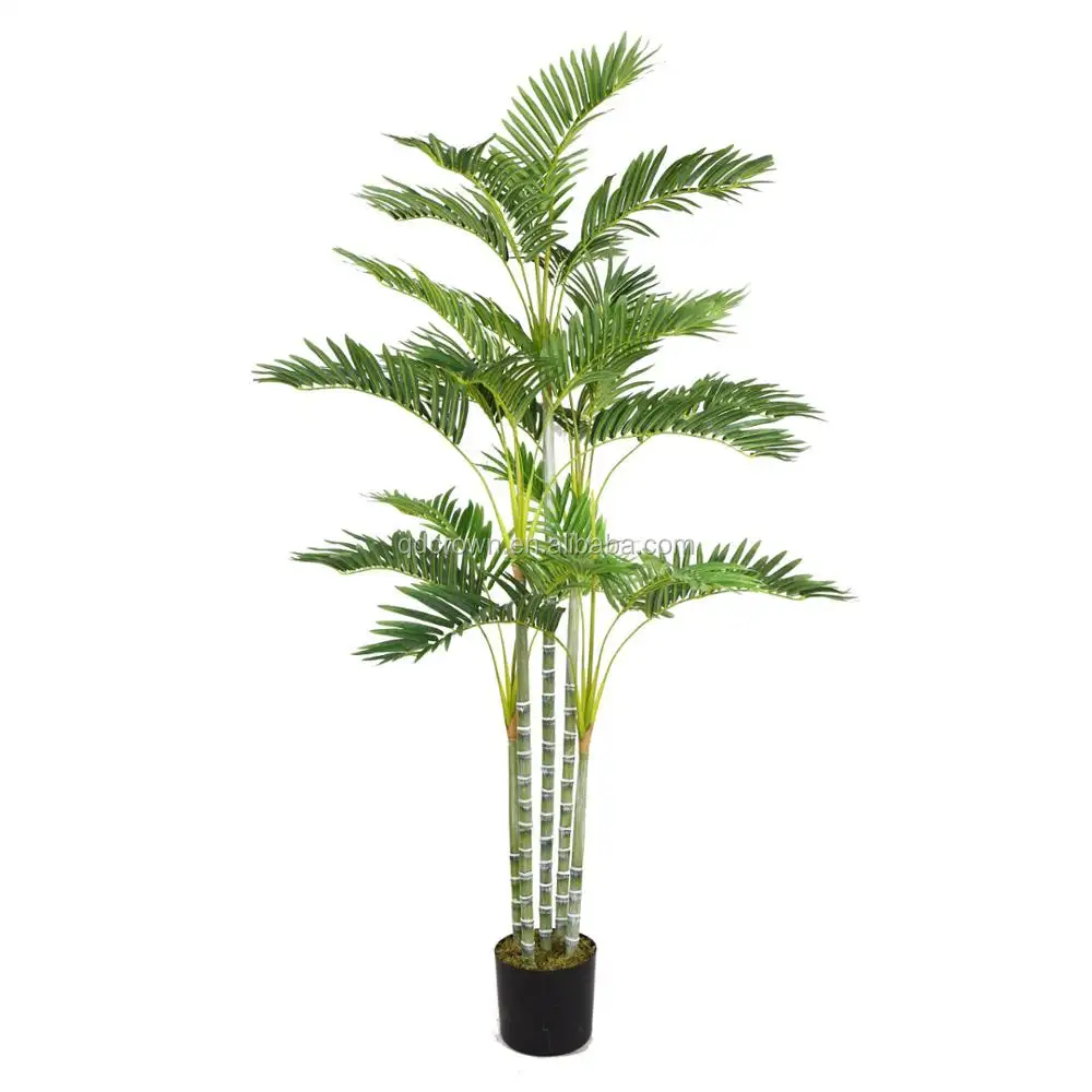 Sahte yeşil bitkiler plastik yapay Areca palmiye ağacı yapay bitkiler phoenix palmiye ağacı pot ile 130 cm