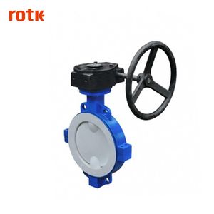 2, 3, 4, 5, 6 10 20 40 pulgadas gusano rueda manual cuatro flúor de válvula de mariposa de la oblea - Product Image 6