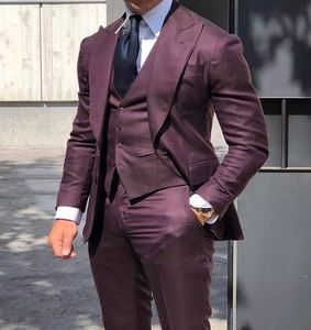 Traje de <span class=keywords><strong>Hombre</strong></span> Elegante de 3 Piezas <span class=keywords><strong>para</strong></span> Boda o Negocios, Diseño Moderno, Color <span class=keywords><strong>Vino</strong></span> <span class=keywords><strong>Tinto</strong></span>, YF027 - Product Image 3