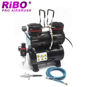 Saklar tekanan udara silinder kembar ganda airbrush compressor dengan tank